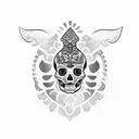 calavera cabra en manos sombreada  tattoo design idea