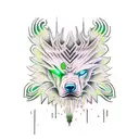 neo tribal lobo tattoo design idea