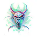 neo tribal lobo tattoo design idea