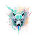 neo tribal lobo tattoo design idea