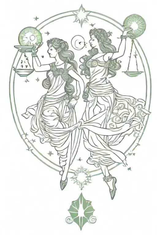 Aquarius libra virgo zodiac sign tattoo design idea