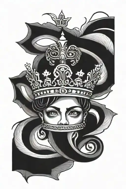 Queen crown tattoo design idea