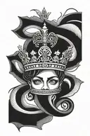 Queen crown tattoo design idea