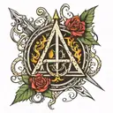 deathly hallows, vikings  tattoo design idea