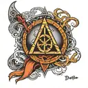 deathly hallows, vikings  tattoo design idea
