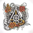 deathly hallows, vikings  tattoo design idea