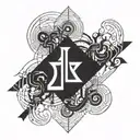 An abstract representation of Obiettivo as a symbol of inspiration, in a blackwork style tattoo tattoo design idea