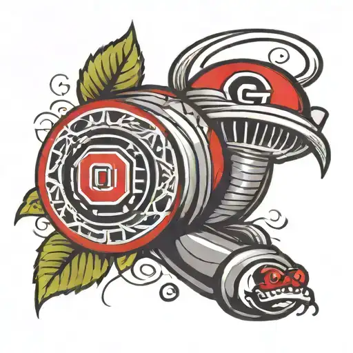 buckeyes and reds logo ohio tattoo design idea