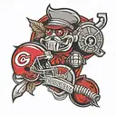 buckeyes and reds logo ohio tattoo design idea