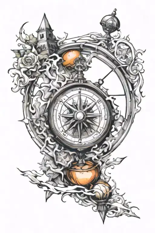 Broken Compass   tattoo design idea