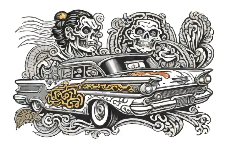 lowrider Oldsmobile 1959 tattoo design idea