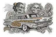 lowrider Oldsmobile 1959 tattoo design idea