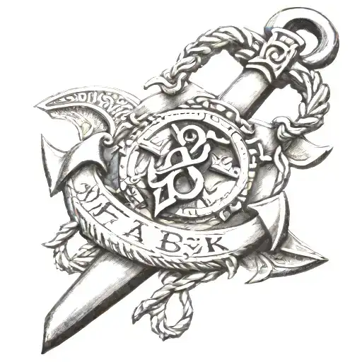 An anchor with each family member's initials engraved on it tattoo design idea