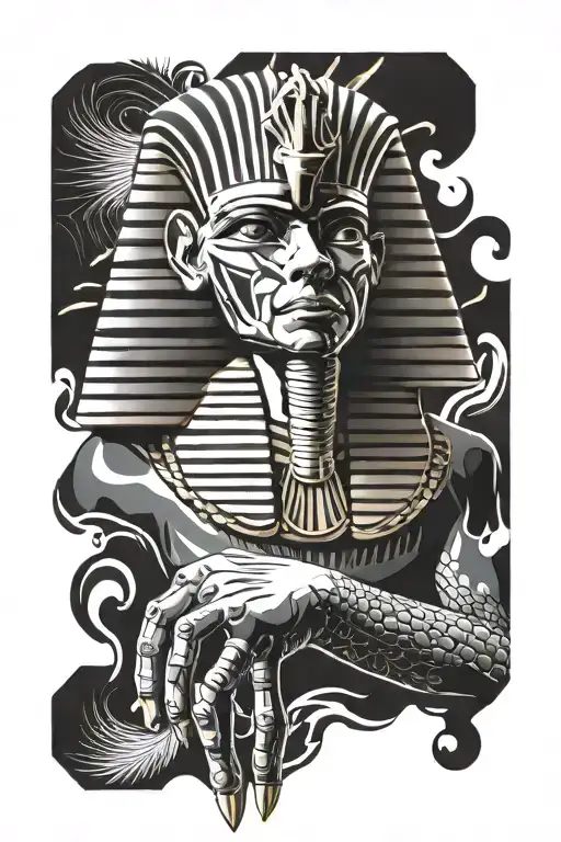 pharaoh Egyptian Gods hand tattoo design idea