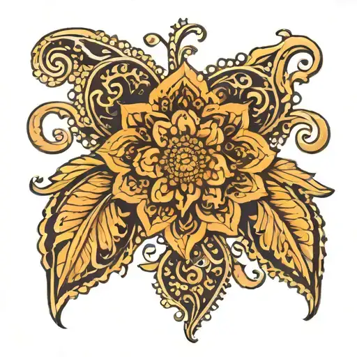 henna inspired patterns tattoo design idea