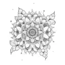 mandala with sunflowers and Labrador tattoo design idea