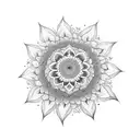 mandala with sunflowers and Labrador tattoo design idea