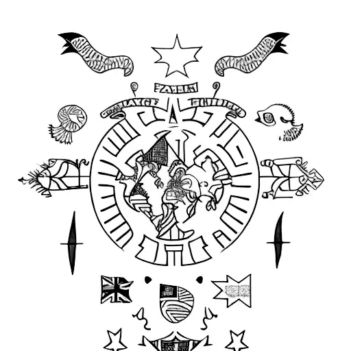 Wanting to have a right arm sleeve that incorporates bits and pieces from countries I’ve live in like New Zealand, East  tattoo design idea