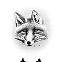 animal fox in the desert tattoo design idea