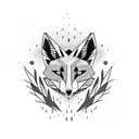 animal fox in the desert tattoo design idea