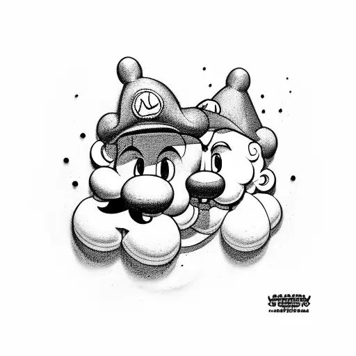 ladrillo con flor de mario bros tattoo design idea