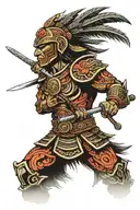 Aztec warrior samurai warrior tattoo design idea