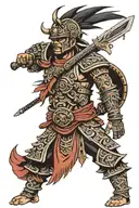 Aztec warrior samurai warrior tattoo design idea