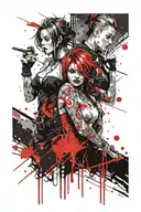 lesbian couple tattoo design idea