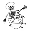 skeleton playing the drums tattoo design idea