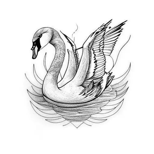 swan that is mirrored tattoo design idea