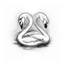 two swans (mirror) tattoo design idea
