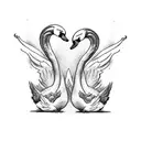 two swans (mirror) tattoo design idea