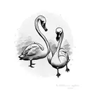 two swans (mirror) tattoo design idea
