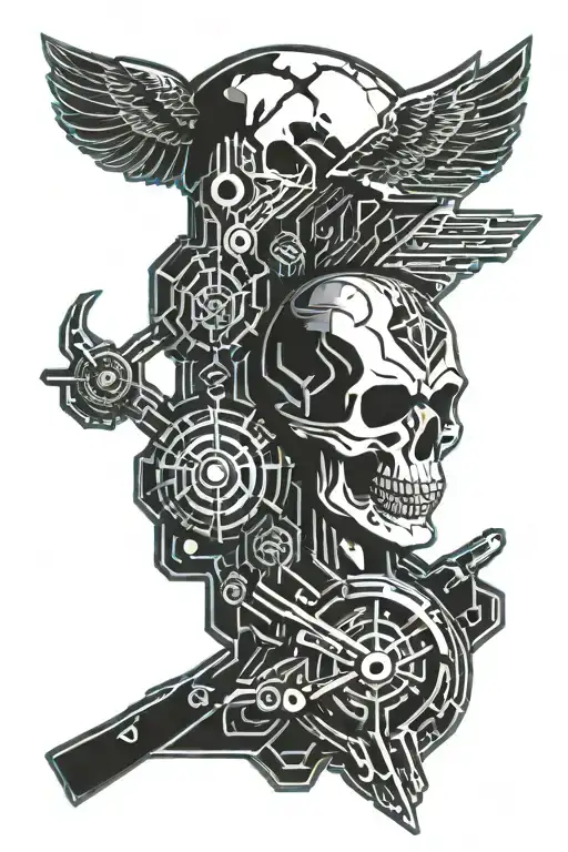 harley davidson bar tattoo design idea