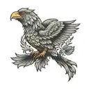 liver bird flying tattoo design idea