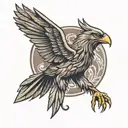 liver bird flying tattoo design idea