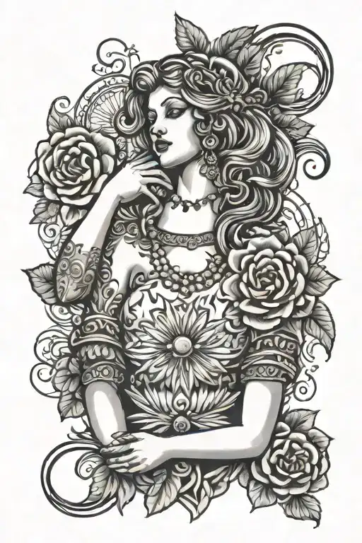aphrodite full body tattoo design idea