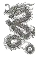 welsh dragon coiled tattoo design idea