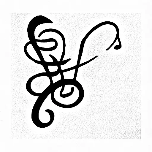 treble clef with pencil and microphone tattoo design idea