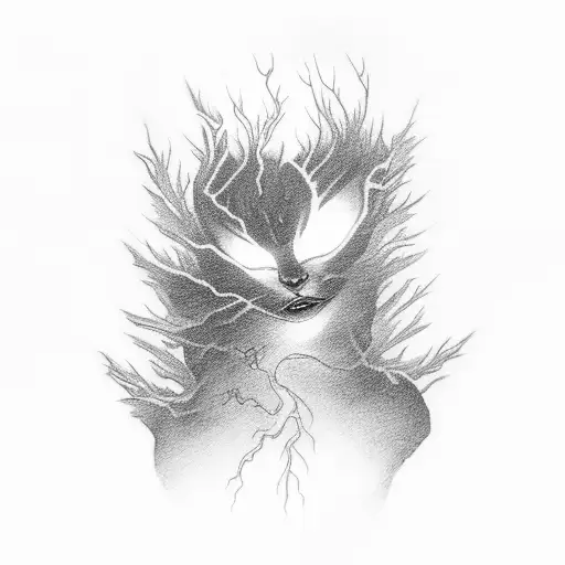 Lightning between clouds tattoo design idea