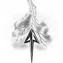 Lightning between clouds tattoo design idea