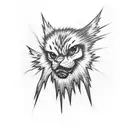 Lightning between clouds tattoo design idea