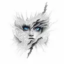 Lightning between clouds tattoo design idea