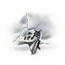Lightning between clouds tattoo design idea