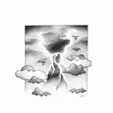 Lightning between clouds tattoo design idea