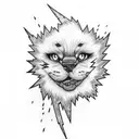 Lightning between clouds tattoo design idea