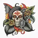 patron and blood type tattoo design idea