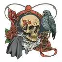 patron and blood type tattoo design idea