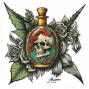 patron and blood type tattoo design idea