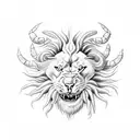 crab with lion mane and scorpion tail  tattoo design idea